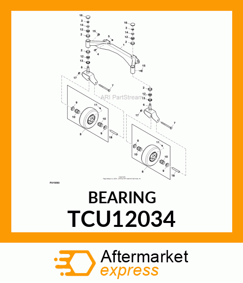 11" HOOSIER CASTER WHEEL BEARING TCU12034