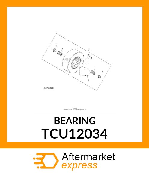 11" HOOSIER CASTER WHEEL BEARING TCU12034