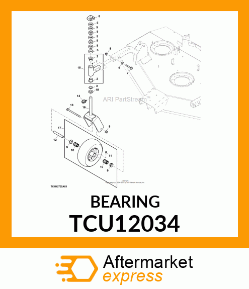 11" HOOSIER CASTER WHEEL BEARING TCU12034