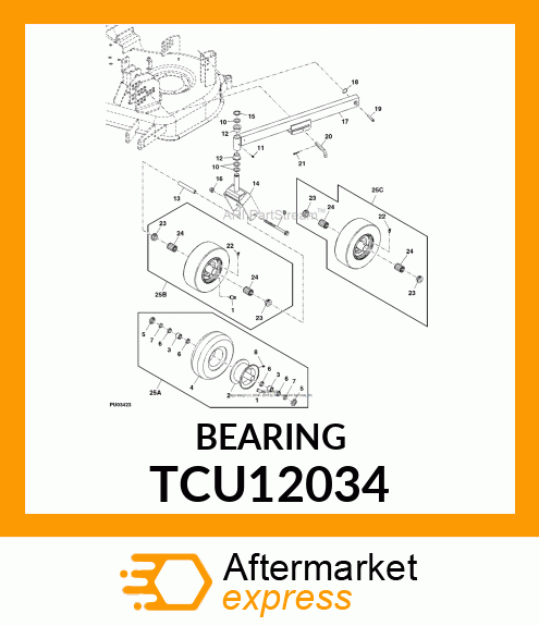 11" HOOSIER CASTER WHEEL BEARING TCU12034