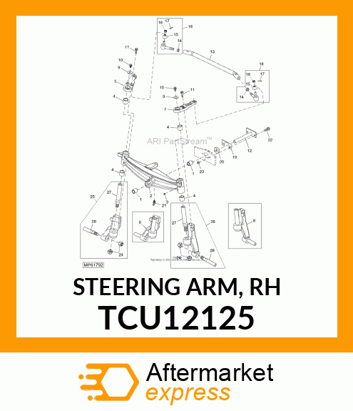 STEERING ARM, RH TCU12125