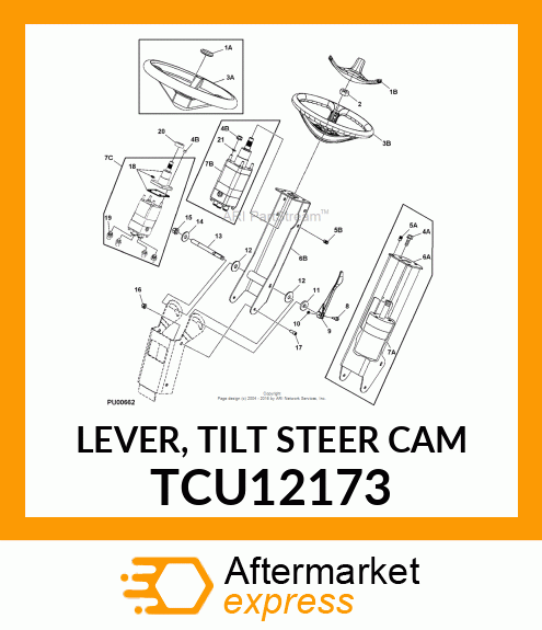 LEVER, TILT STEER CAM TCU12173