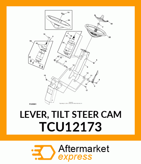 LEVER, TILT STEER CAM TCU12173