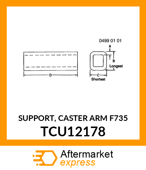 SUPPORT, CASTER ARM F735 TCU12178