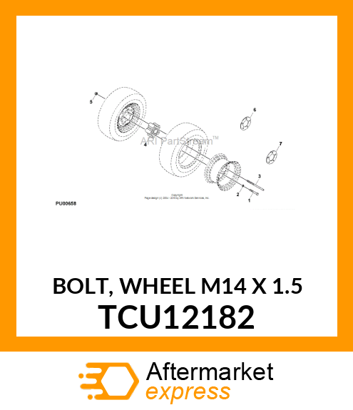 BOLT, WHEEL M14 X 1.5 TCU12182