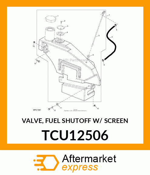 VALVE, FUEL SHUTOFF W/ SCREEN TCU12506