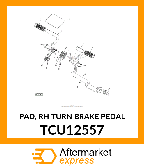 PAD, RH TURN BRAKE PEDAL TCU12557