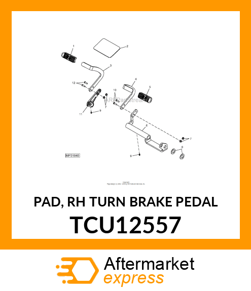 PAD, RH TURN BRAKE PEDAL TCU12557