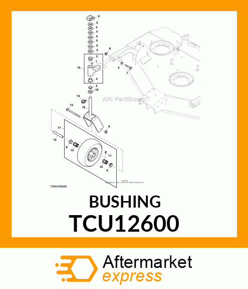 BUSHING, CASTER WHEEL TCU12600