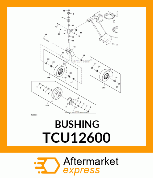 BUSHING, CASTER WHEEL TCU12600