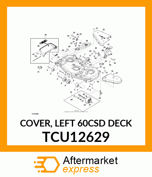 COVER, LEFT 60CSD DECK TCU12629