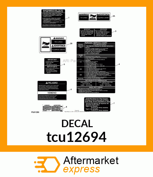 LABEL, TANK FILL PLUG (ENG/SP) tcu12694