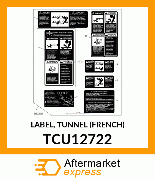 LABEL, TUNNEL (FRENCH) TCU12722