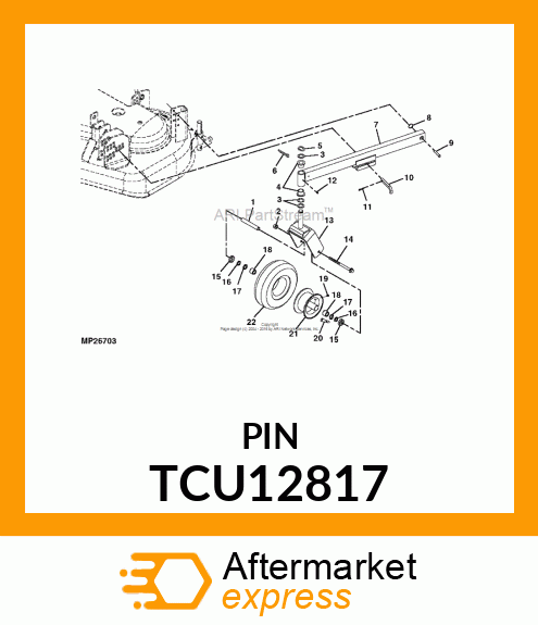 PIN, 10H11X65X61.50 CLEVIS TCU12817