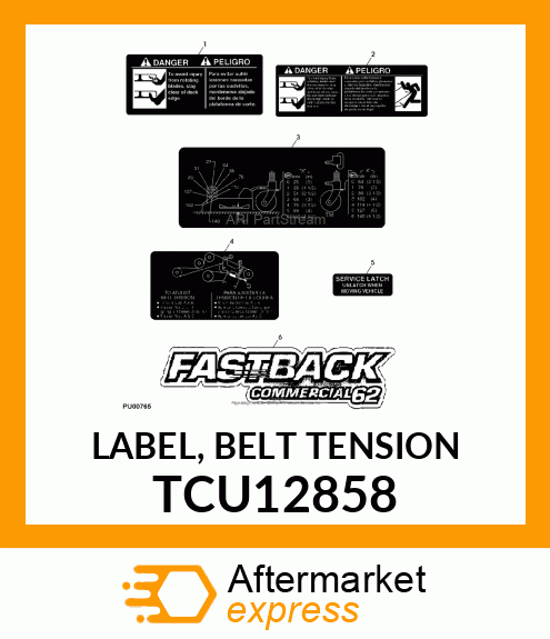 LABEL, BELT TENSION TCU12858