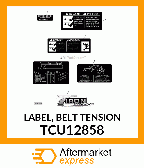 LABEL, BELT TENSION TCU12858