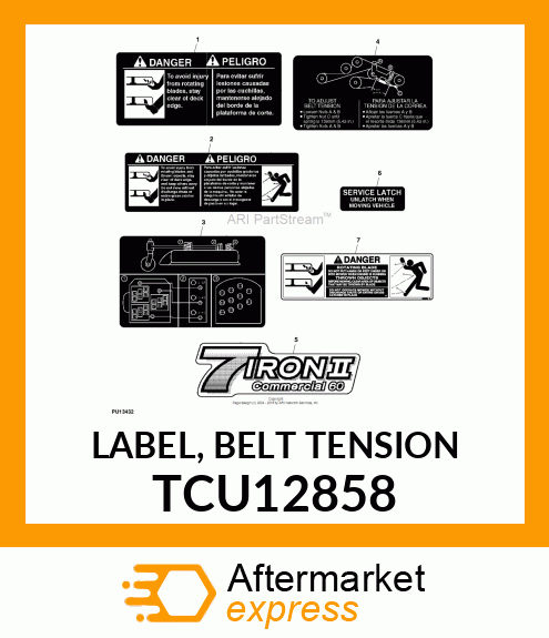 LABEL, BELT TENSION TCU12858