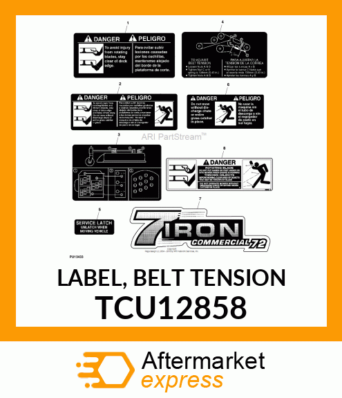 LABEL, BELT TENSION TCU12858