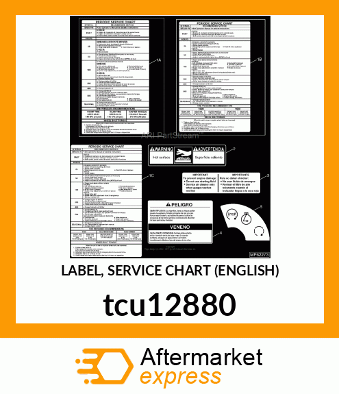 LABEL, SERVICE CHART (ENGLISH) tcu12880