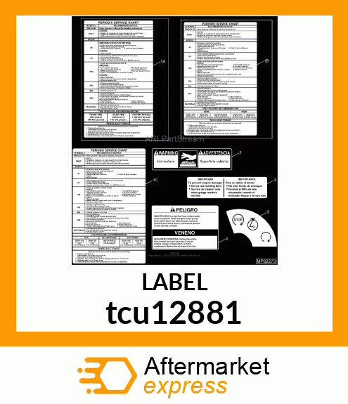 LABEL, SERVICE CHART (SPANISH) tcu12881