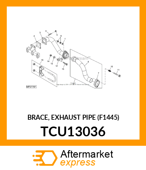 BRACE, EXHAUST PIPE (F1445) TCU13036