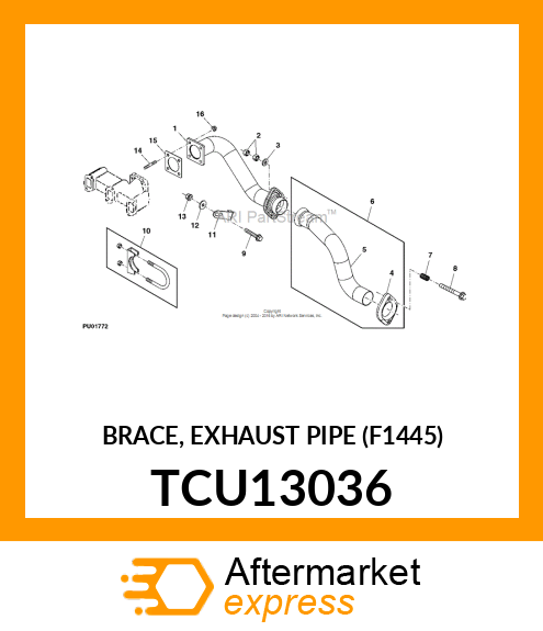 BRACE, EXHAUST PIPE (F1445) TCU13036