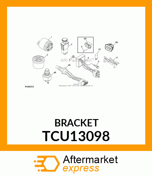 CLIP, ZTRAK HOURMETER RETAINING TCU13098