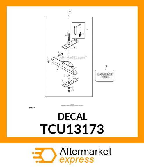 DECAL, DRAWBAR TCU13173