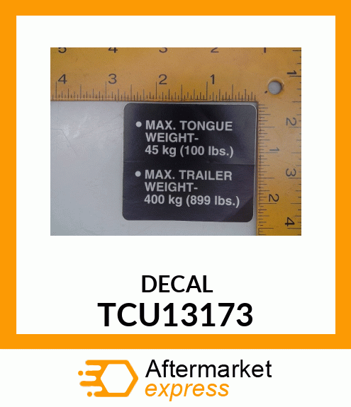 DECAL, DRAWBAR TCU13173