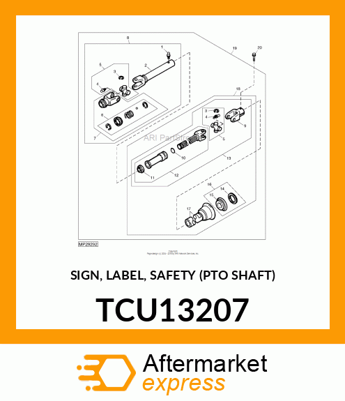 SIGN, LABEL, SAFETY (PTO SHAFT) TCU13207