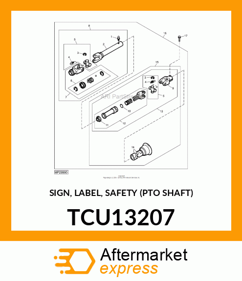 SIGN, LABEL, SAFETY (PTO SHAFT) TCU13207