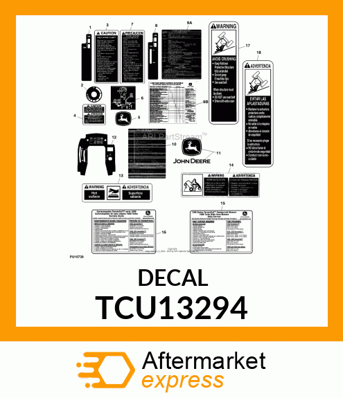 LABEL, CAUTION (ENGLISH) TCU13294