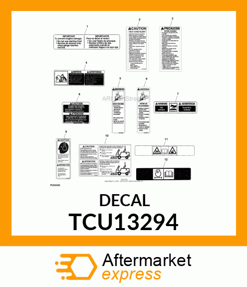 LABEL, CAUTION (ENGLISH) TCU13294