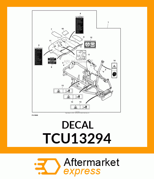 LABEL, CAUTION (ENGLISH) TCU13294