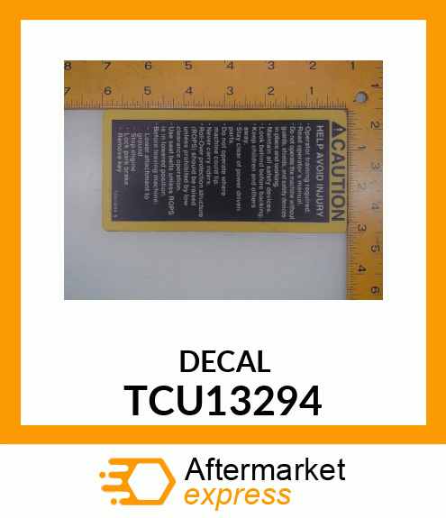 LABEL, CAUTION (ENGLISH) TCU13294