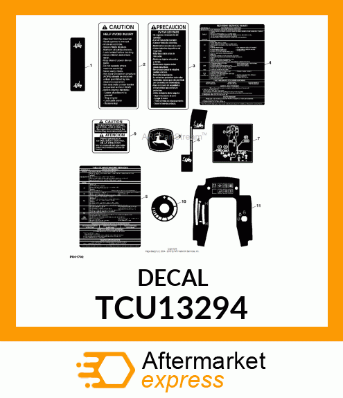 LABEL, CAUTION (ENGLISH) TCU13294