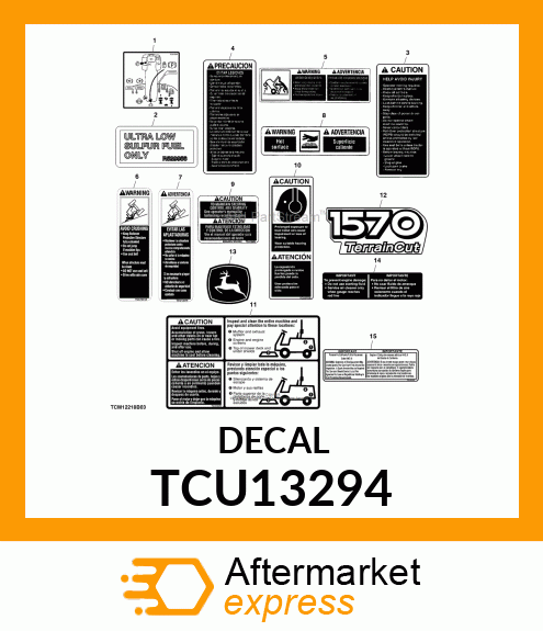 LABEL, CAUTION (ENGLISH) TCU13294