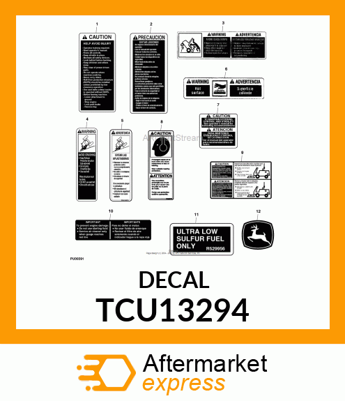 LABEL, CAUTION (ENGLISH) TCU13294