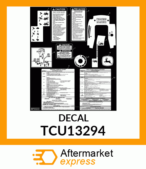 LABEL, CAUTION (ENGLISH) TCU13294