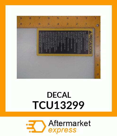 LABEL, CAUTION (SPANISH) TCU13299