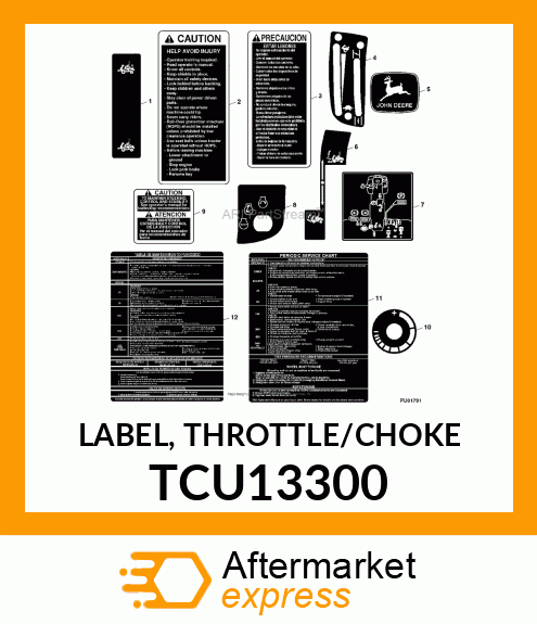 LABEL, THROTTLE/CHOKE TCU13300