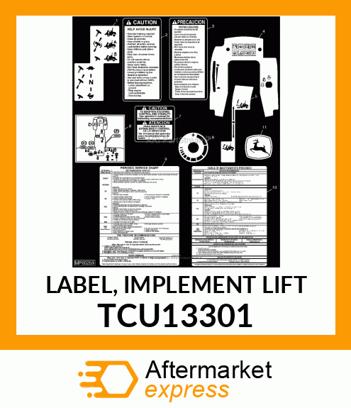 LABEL, IMPLEMENT LIFT TCU13301