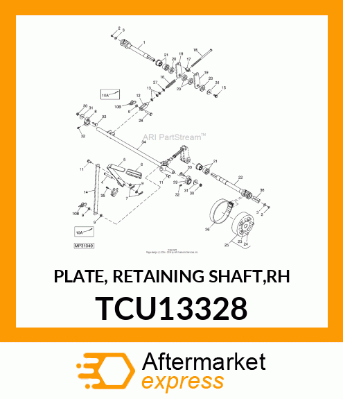 PLATE, RETAINING SHAFT,RH TCU13328