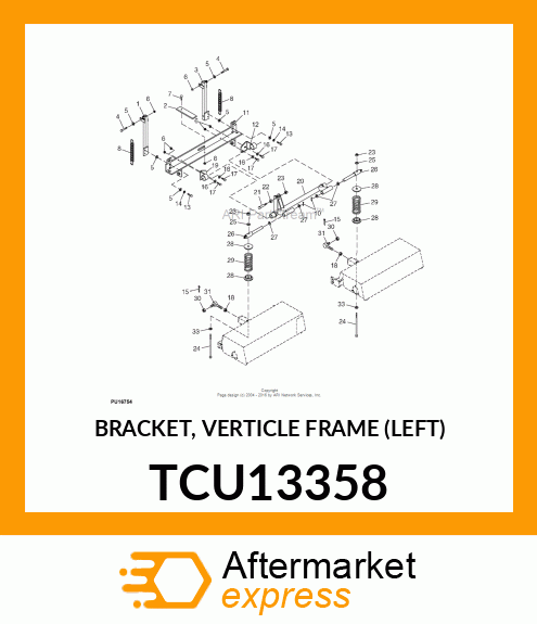 BRACKET, VERTICLE FRAME (LEFT) TCU13358