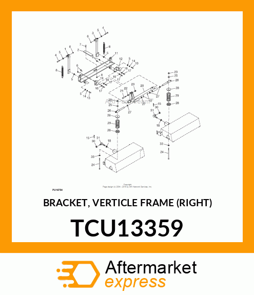 BRACKET, VERTICLE FRAME (RIGHT) TCU13359