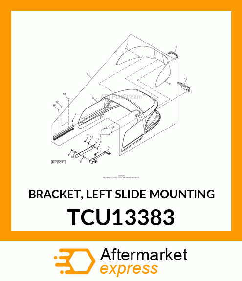 BRACKET, LEFT SLIDE MOUNTING TCU13383