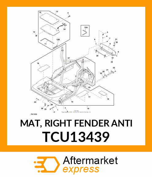 MAT, RIGHT FENDER ANTI TCU13439