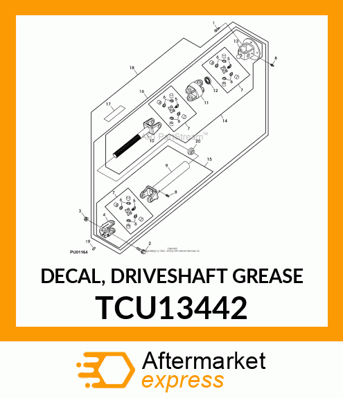 DECAL, DRIVESHAFT GREASE TCU13442