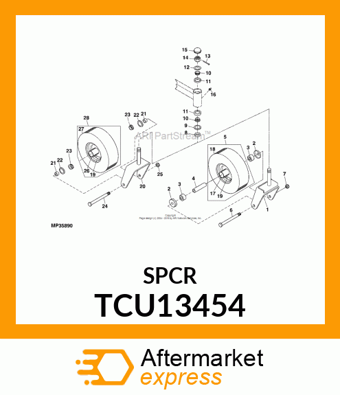 SPACER, CASTER TCU13454