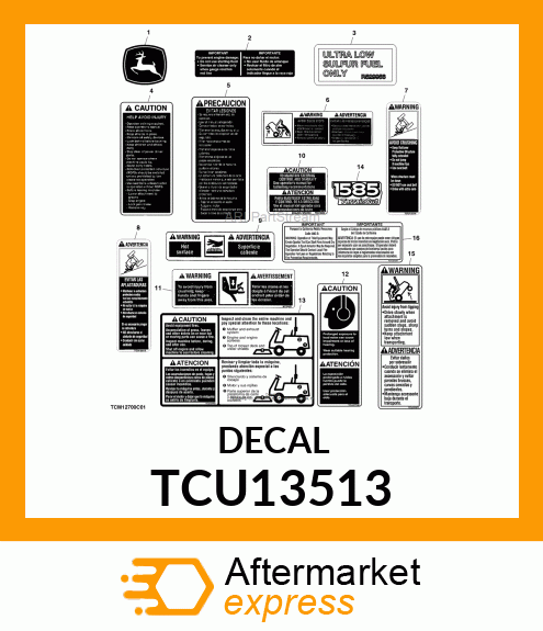 LABEL, WARNING (ENG/SP) TCU13513